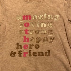 Super soft girls tshirt with adorable sentiments of the word mother